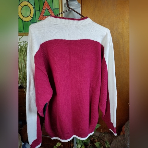 Vintage Par Four Men's Pullover Sweater Graphic Golf Maroon Green White Sz L - Picture 4 of 6